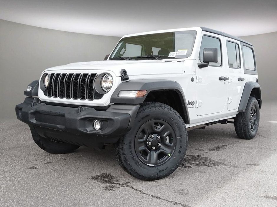 2024 Jeep Wrangler SPORT IN BRIGHT WHITE EQUIPPED WITH A 3.6L V6 , 4X4 , 8SPD TF AUTO , HARDTOP , BACKUP CAM , PUSH START , DUAL ZONE AC , 12.3INCH-0