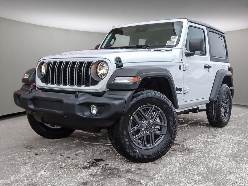 2025 Jeep Wrangler SPORT S IN BRIGHT WHITE EQUIPPED WITH A 2.0L TURBO I4 , 4X4 , 8SPD TF AUTO , HARDTOP , CONVENIENCE GROUP , HEATED SEATS + SW , D-0