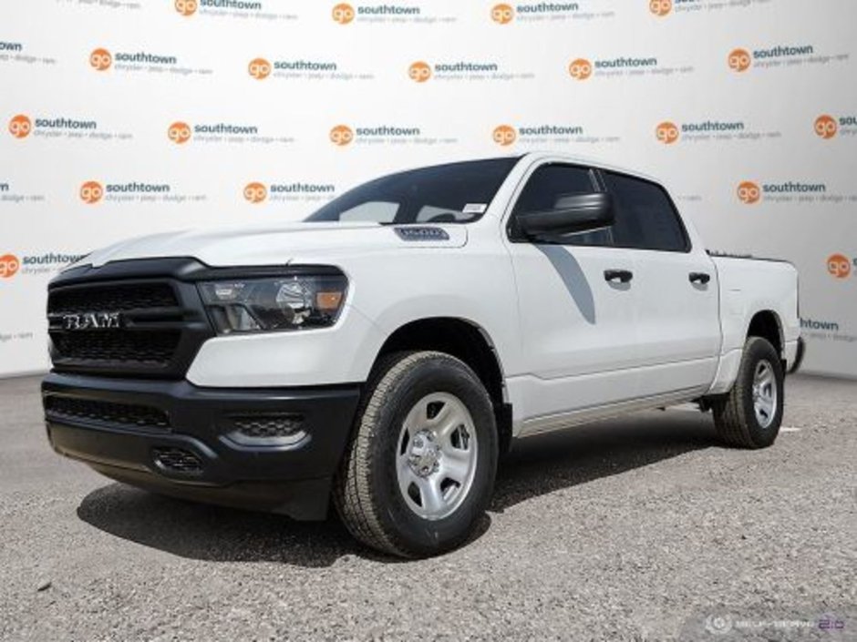 2023 Ram 1500 TRADESMAN IN BRIGHT WHITE EQUIPPED WITH A 5.7L HEMI V8 W/ETORQUE , 4X4 , 8SPD AUTO , TRADESMAN LVL 1 , 3.92 REAR AXLE RATIO , AN-0