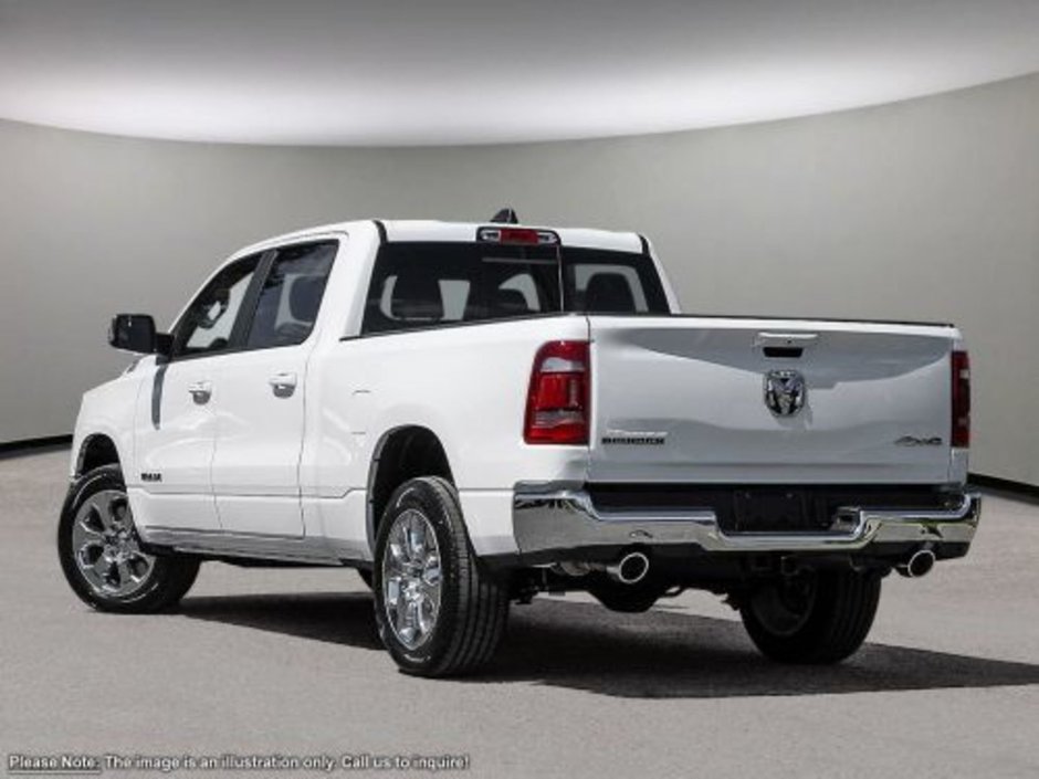 2023 Ram 1500 BIG HORN IN BRIGHT WHITE EQUIPPED WITH A 5.7L HEMI V8 W/ETORQUE , 4X4 , 8SPD AUTO , 8.4INCH TOUCHSCREEN W/NAV , BIG HORN LVL 1 ,-3