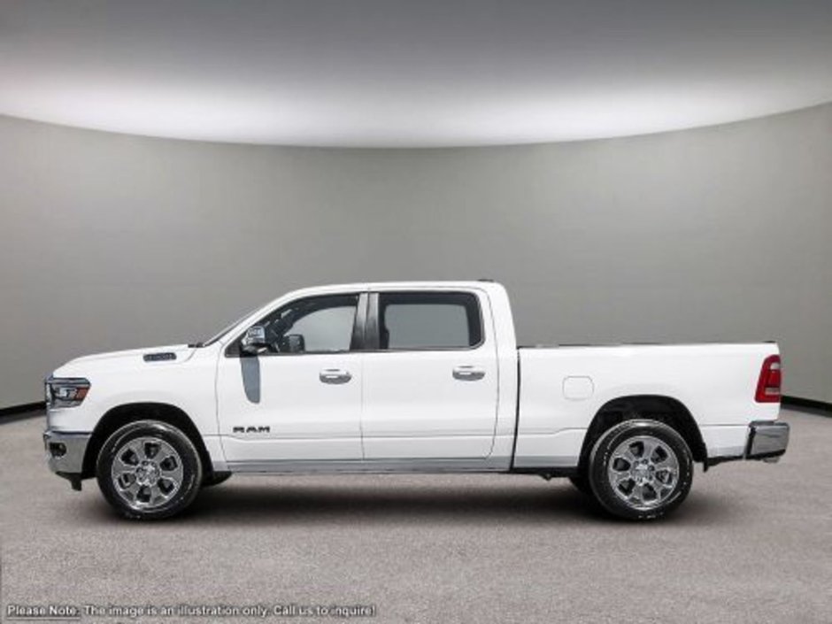 2023 Ram 1500 BIG HORN IN BRIGHT WHITE EQUIPPED WITH A 5.7L HEMI V8 W/ETORQUE , 4X4 , 8SPD AUTO , 8.4INCH TOUCHSCREEN W/NAV , BIG HORN LVL 1 ,-2