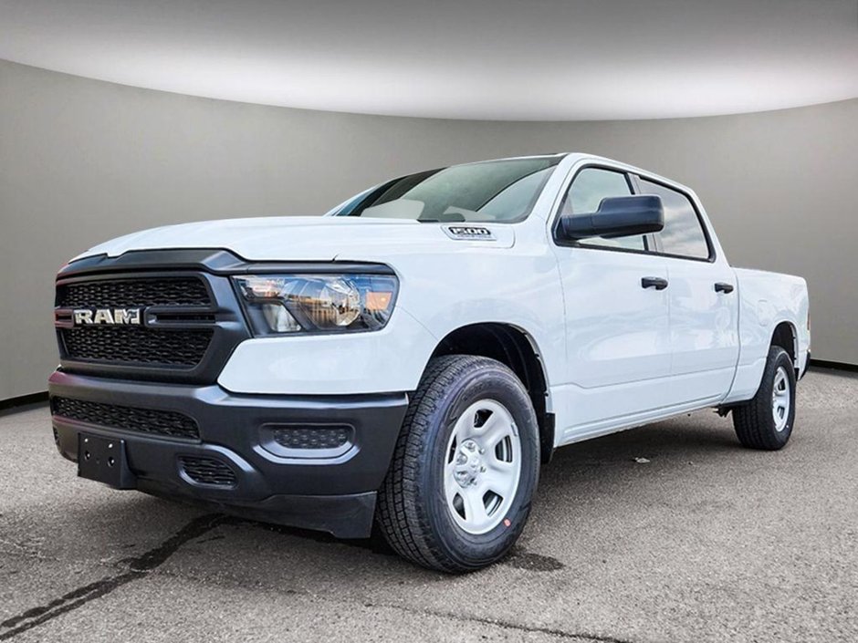 2023 Ram 1500 TRADESMAN IN BRIGHT WHITE EQUIPPED WITH A 5.7L HEMI V8 W/ETORQUE , 4X4 , 8SPD AUTO , TRADESMAN LVL 1 , BACKUP CAM , AC , CRUISE-0