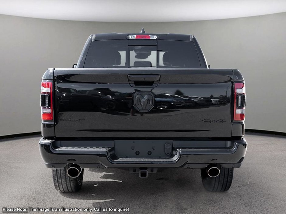 2024 Ram 1500 SPORT IN DIAMOND BLACK EQUIPPED WITH A 5.7L HEMI V8 W/ETORQUE , 4X4 , 8SPD AUTO , 22INCH RIMS , BSM/RCPD , 125L TANK , SPORT HOO-4