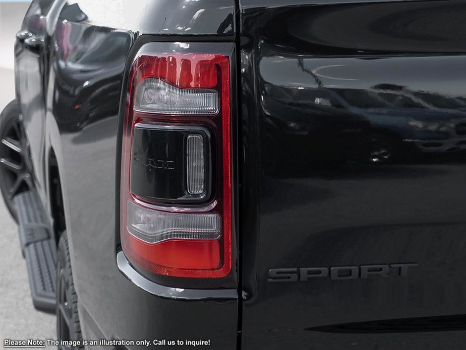 2024 Ram 1500 SPORT IN DIAMOND BLACK EQUIPPED WITH A 5.7L HEMI V8 W/ETORQUE , 4X4 , 8SPD AUTO , 22INCH RIMS , BSM/RCPD , 125L TANK , SPORT HOO-9