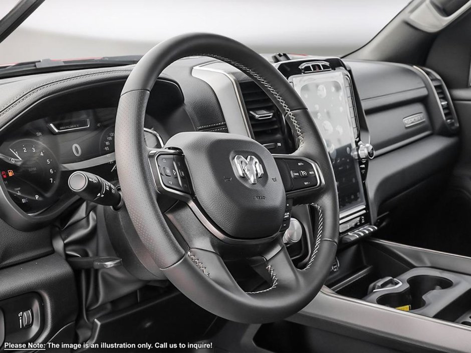 2024 Ram 1500 SPORT IN BRIGHT WHITE EQUIPPED WITH A 5.7L HEMI V8 , 4X4 , 8SPD AUTO , 22INCH RIMS , 125L TANK , BSM/RCPD , SPORT HOOD , PANORAM-7