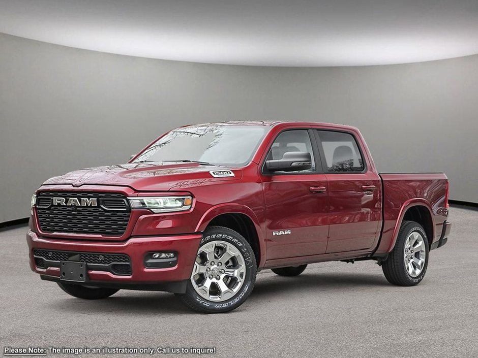 2025 Ram 1500 BIG HORN SPORT IN RED PEARL EQUIPPED WITH A 3.0L TRIN TURBO HURRICANE I6 , 4X4 , 8SPD AUTO , 125L TANK , TRAILER BRAKE CONTROL ,-0
