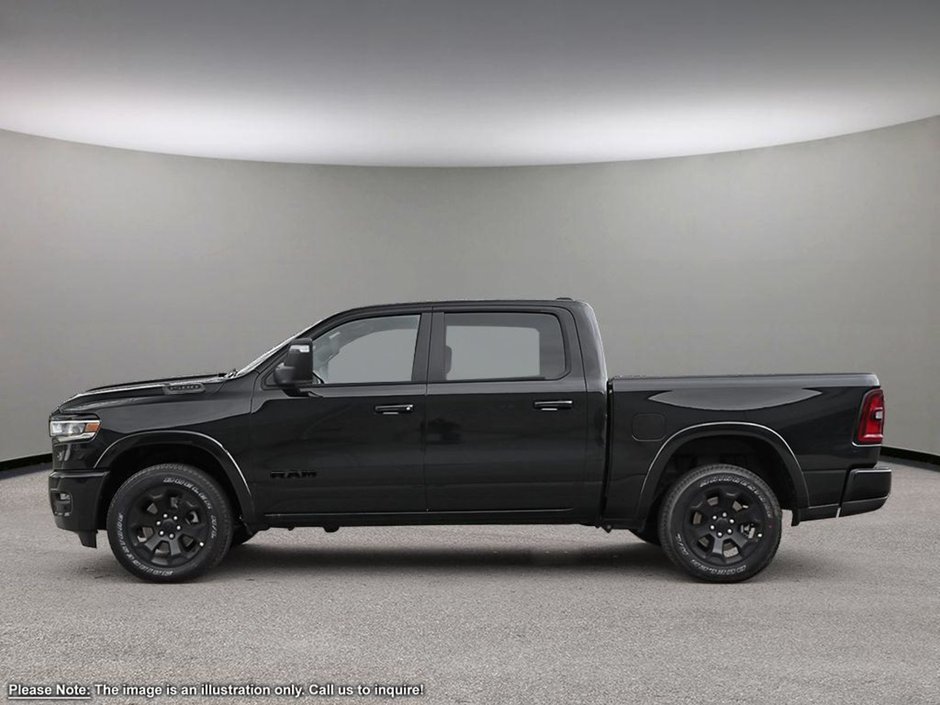 2025 Ram 1500 BIG HORN NIGHT EDITION IN DIAMOND BLACK EQUIPPED WITH A 3.6L V6 W/ETORQUE , 4X4 , 8SPD AUTO , TECH GROUP , BED UTILITY , BIG HOR-2