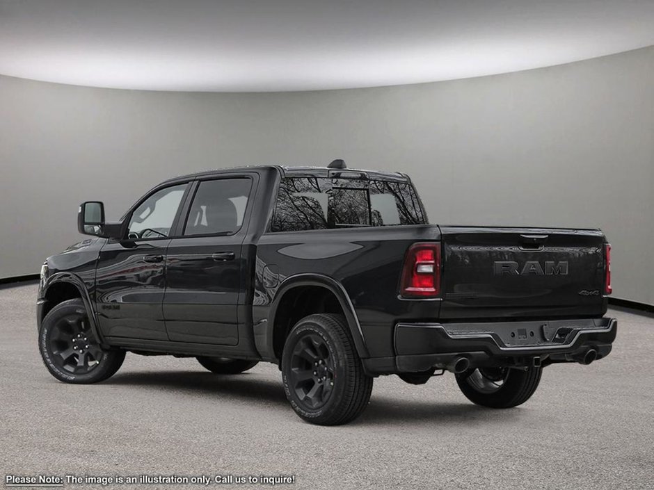 2025 Ram 1500 BIG HORN NIGHT EDITION IN DIAMOND BLACK EQUIPPED WITH A 3.6L V6 W/ETORQUE , 4X4 , 8SPD AUTO , TECH GROUP , BED UTILITY , BIG HOR-3
