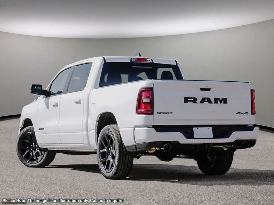 2025 Ram 1500 SPORT NIGHT EDITION IN BRIGHT WHITE EQUIPPED WITH A 3.0L TWIN TURBO I6 , 4X4 , 8SPD AUTO , SPORT LVL 1 , PANORAMIC SUNROOF , DUA-3