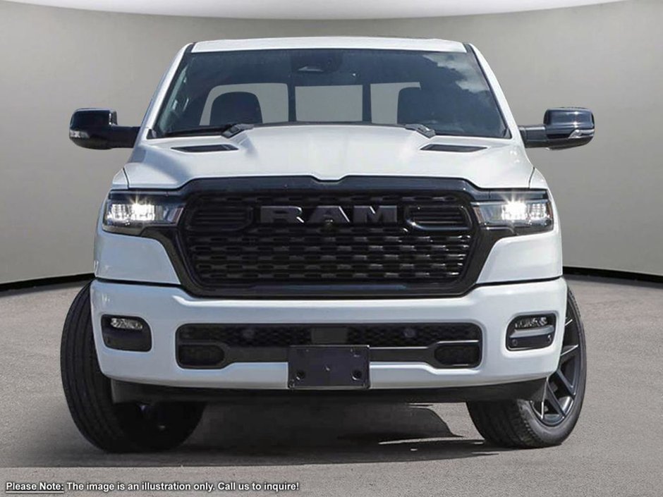 2025 Ram 1500 SPORT NIGHT EDITION IN BRIGHT WHITE EQUIPPED WITH A 3.0L TWIN TURBO I6 , 4X4 , 8SPD AUTO , PANO SUNROOF , SPORT HOOD , SPORT LVL-1