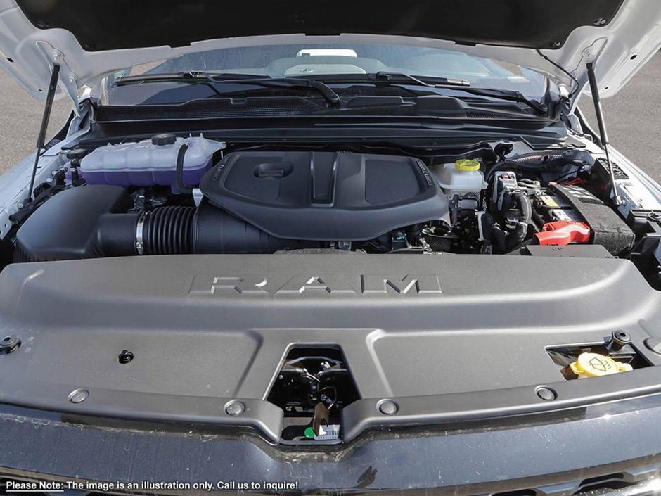 2025 Ram 1500 SPORT NIGHT EDITION IN BRIGHT WHITE EQUIPPED WITH A 3.0L TWIN TURBO I6 , 4X4 , 8SPD AUTO , PANO SUNROOF , SPORT HOOD , SPORT LVL-5