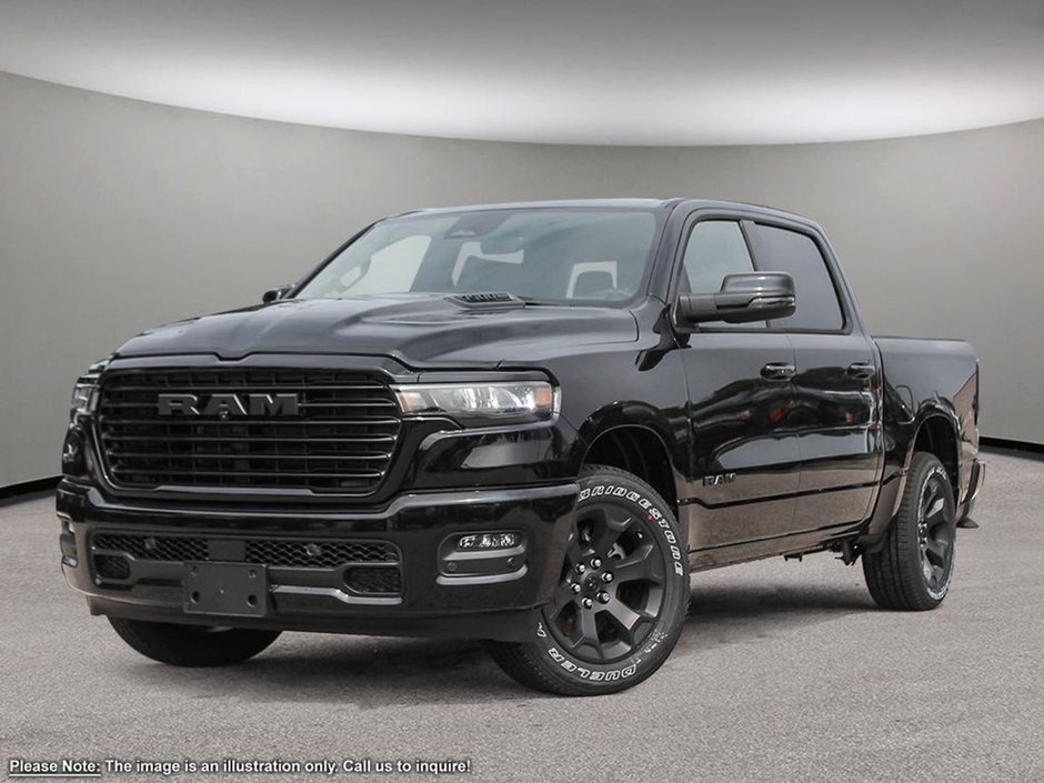 2025 Ram 1500 SPORT IN DIAMOND BLACK EQUIPPED WITH A 3.0L TWIN TURBO I6 , 4X4 , 8SPD AUTO , 22INCH RIMS , PWR RUNNING BOARDS , SPORT HOOD , PA-0