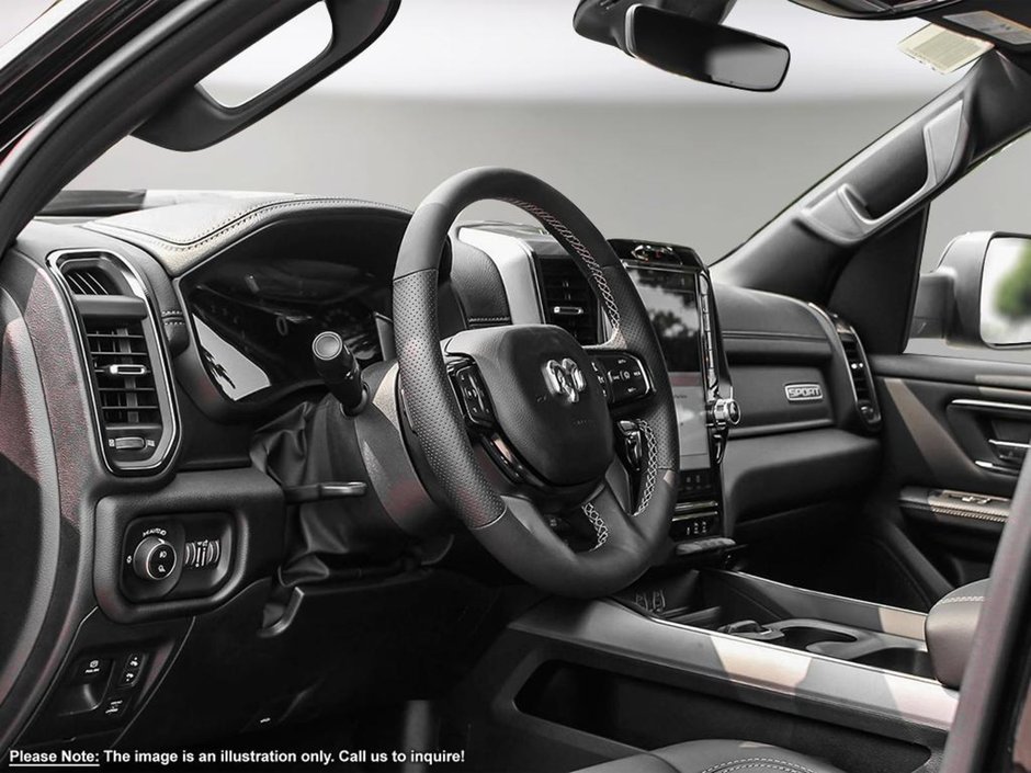 2025 Ram 1500 SPORT IN DIAMOND BLACK EQUIPPED WITH A 3.0L TWIN TURBO I6 , 4X4 , 8SPD AUTO , 22INCH RIMS , PWR RUNNING BOARDS , SPORT HOOD , PA-11