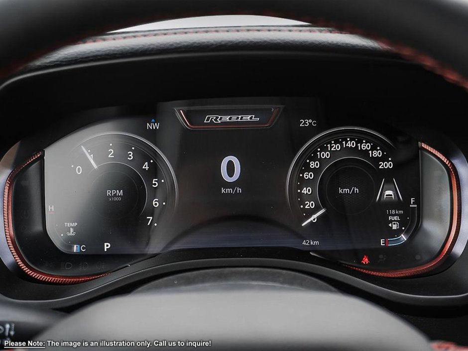 2025 Ram 1500 REBEL GT IN FLAME RED EQUIPPED WITH A 3.0L TWIN TUBRO I6 , 4X4 , 8SPD AUTO , REBEL LVL 2 , PANO SUNROOF , SIDE STEPS , 125L TANK-13