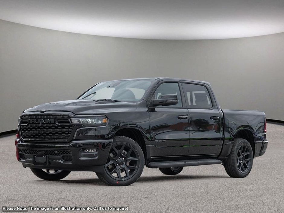 2025 Ram 1500 SPORT NIGHT EDITION IN DIAMOND BLACK EQUIPPED WITH A 3.0L TWIN TURBO I6 , 4X4 , 8SPD AUTO , PANO SUNROOF , SPORT HOOD , TECH GRO-0