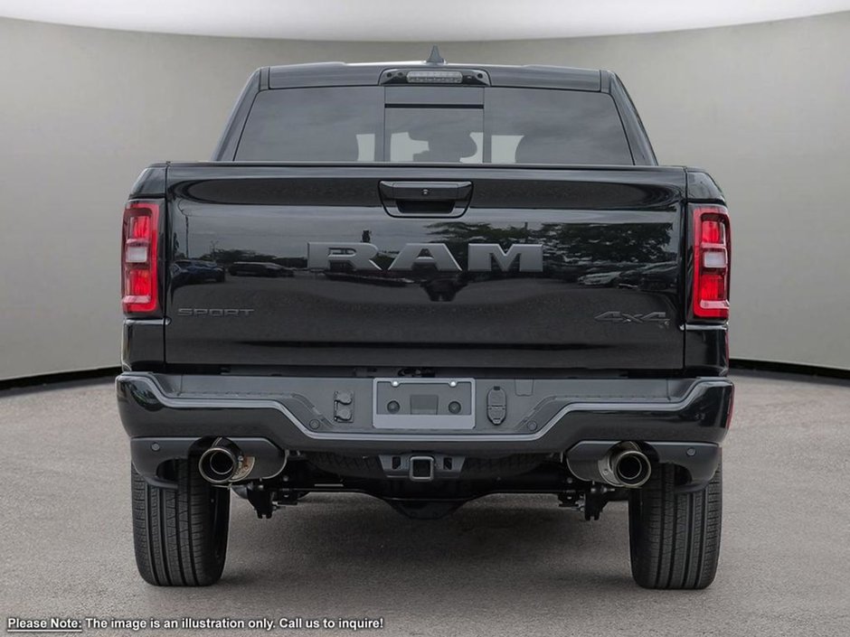 2025 Ram 1500 SPORT NIGHT EDITION IN DIAMOND BLACK EQUIPPED WITH A 3.0L TWIN TURBO I6 , 4X4 , 8SPD AUTO , PANO SUNROOF , SPORT HOOD , TECH GRO-4