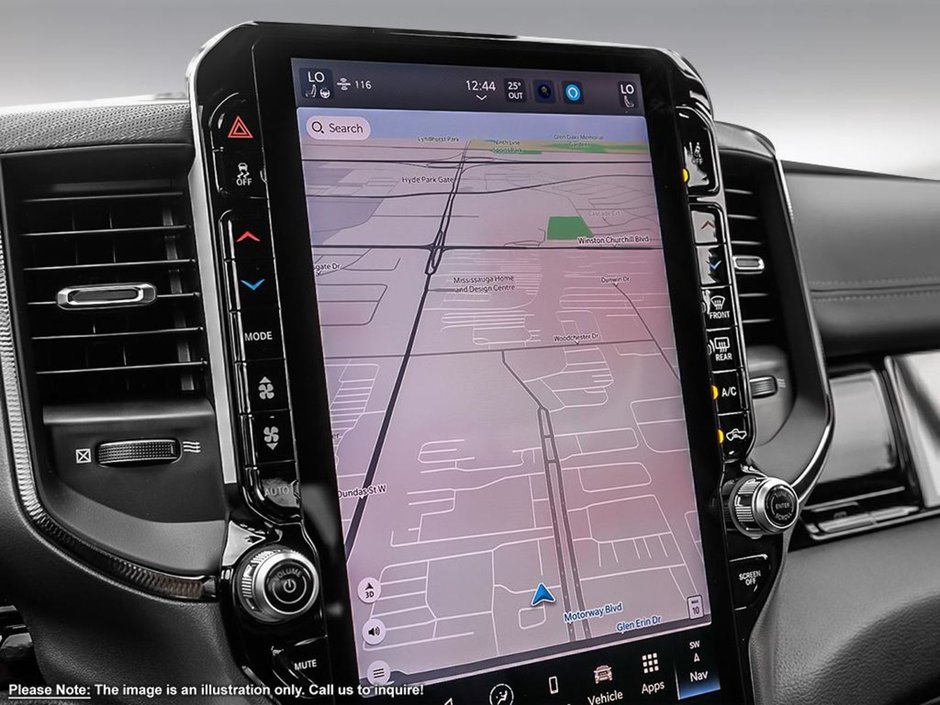 2025 Ram 1500 SPORT IN DIAMOND BLACK EQUIPPED WITH A 3.0L TWIN TURBO I6 , 4X4 , 8SPD AUTO , SPORT HOOD , PANORAMIC SUNROOF , TECH GROUP , TRAI-17