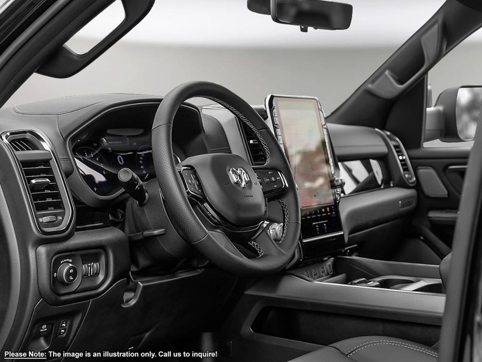 2025 Ram 1500 SPORT IN DIAMOND BLACK EQUIPPED WITH A 3.0L TWIN TURBO I6 , 4X4 , 8SPD AUTO , SPORT HOOD , PANORAMIC SUNROOF , TECH GROUP , TRAI-11