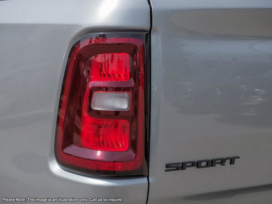 2025 Ram 1500 SPORT IN BILLET SILVER EQUIPPED WITH A 3.0L TWIN TURBO I6 , 4X4 , 8SPD AUTO , SPORT HOOD , PANORAMIC SUNROOF , BACKUP CAM , HEAT-10