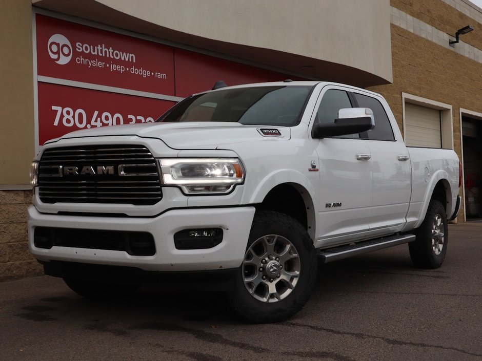 2019 Ram 3500 LARAMIE IN BRIGHT WHITE EQUIPPED WITH A 6.7L HO CUMMINS TURBO DIESEL I6 , 4X4 , 6SPD AISIN HD AUTO , LARAMIE LVL 2 , SPORT APPEA-0