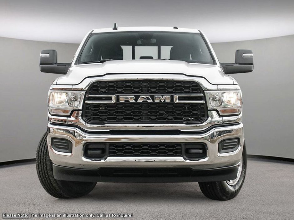 2024 Ram 3500 TRADESMAN IN BRIGHT WHITE EQUIPPED WITH A 6.7L CUMMINS TURBO DIESEL I6 , 4X4 , 6SPD AUTO , DUALLY , TRAILER BRAKE CONTROL , 8.4I-1