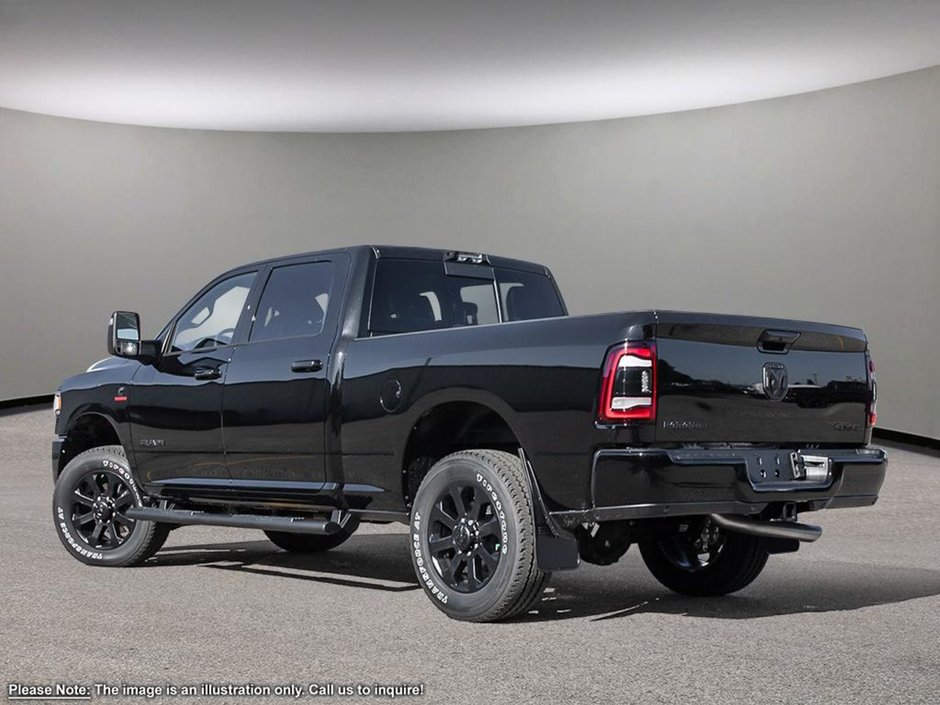 2024 Ram 3500 LARAMIE NIGHT EDITION IN DIAMOND BLACK EQUIPPED WITH A 6.7L CUMMINS HO TURBO DIESEL I6 , 4X4 , 6SPD AISIN HD AUTO , LARAMIE LVL-3