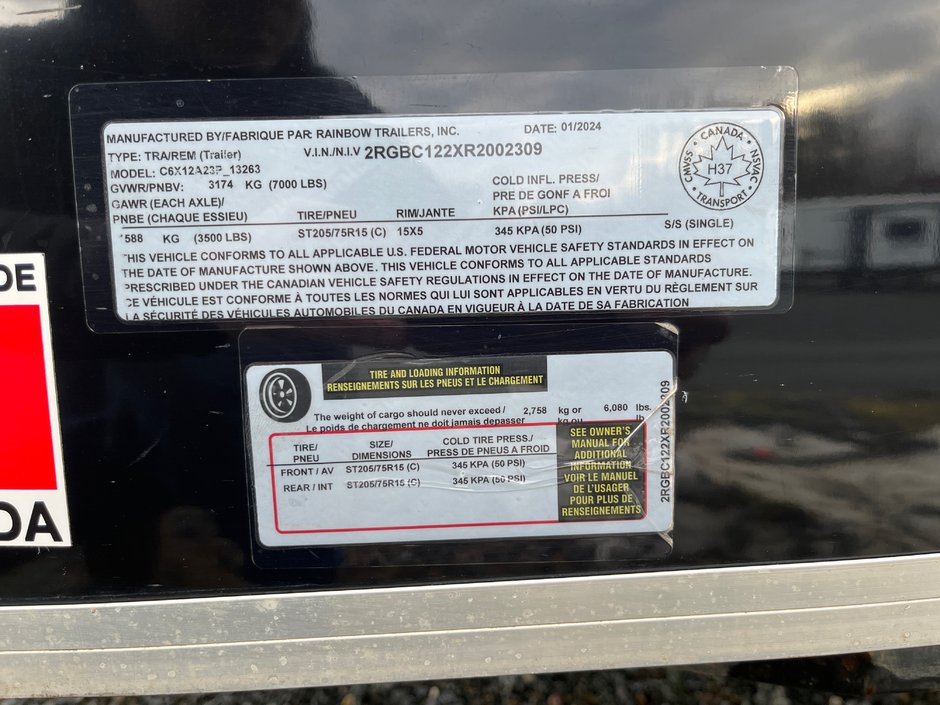 2024 Rainbow Trailers Prairie Road C6X12A23P-8