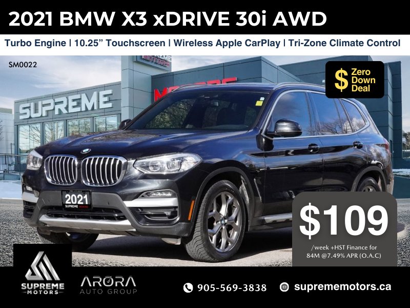 2021 BMW X3 XDRIVE30I in Mississauga, Ontario
