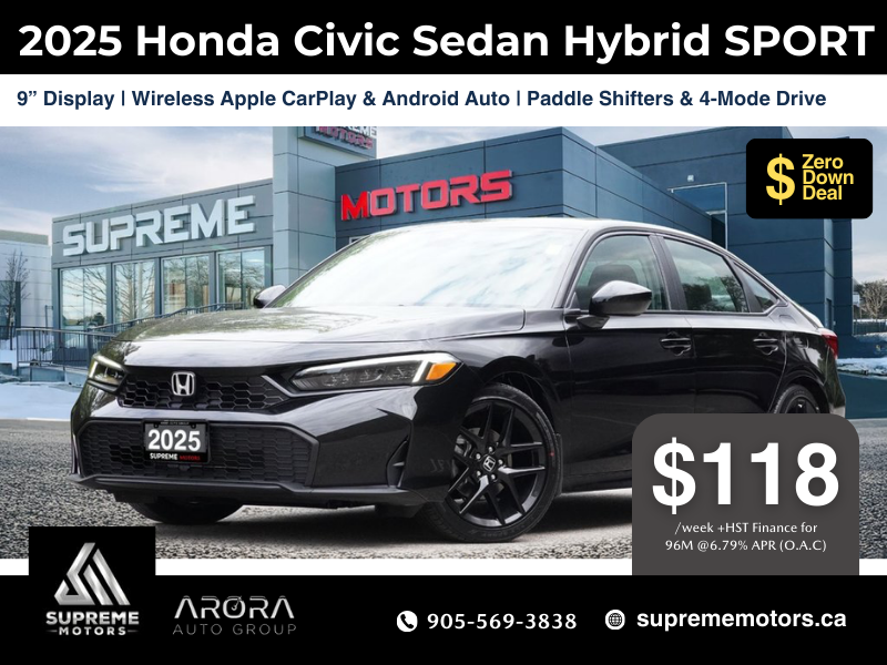 2025 Honda Civic Sedan Hybrid SPORT in Mississauga, Ontario