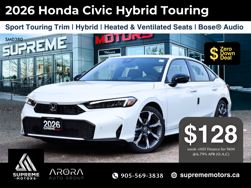 2026 Honda Civic Sedan Hybrid Sport Touring in Mississauga, Ontario