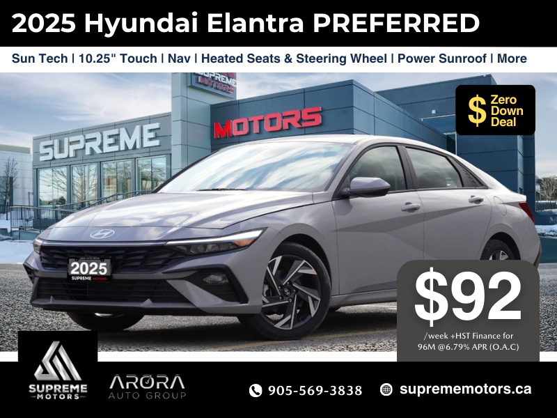 2025 Hyundai Elantra PREFERRED WITH SUN TECH in Mississauga, Ontario