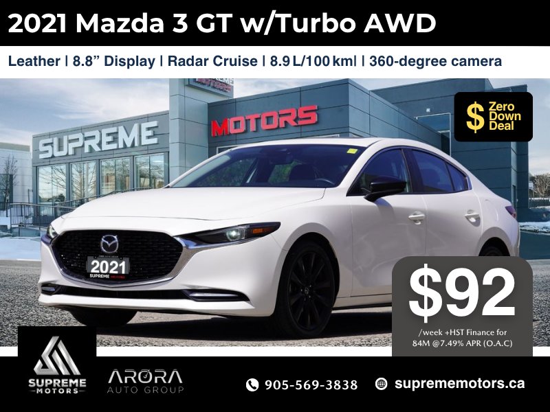 2021 Mazda 3 GT W/TURBO in Mississauga, Ontario