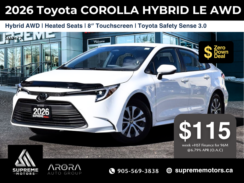 2026 Toyota COROLLA HYBRID LE AWD in Mississauga, Ontario