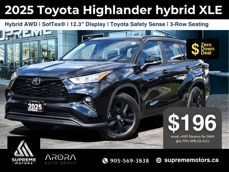 2025 Toyota Highlander hybrid XLE in Mississauga, Ontario