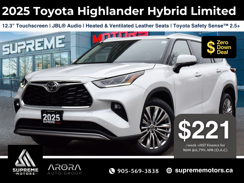 2025 Toyota Highlander Hybrid Platinum in Mississauga, Ontario