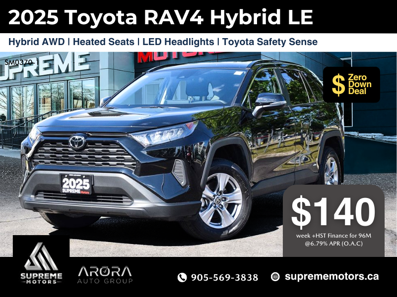 2025 Toyota RAV4 Hybrid LE AWD in Mississauga, Ontario