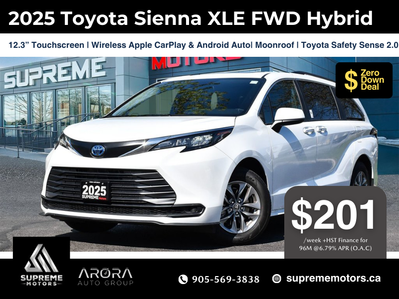 2025 Toyota Sienna XLE FWD Hybrid in Mississauga, Ontario