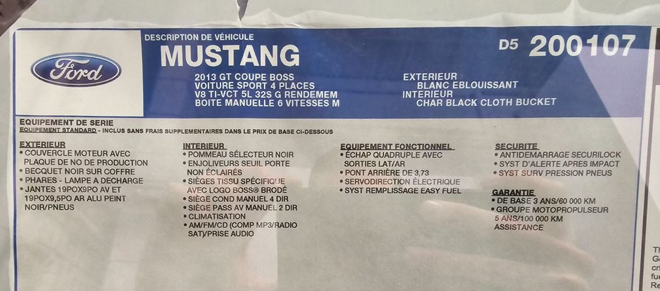 2013 Ford Mustang BOSS 302 ,NEUVE, COLLECTION 38 KILO-6