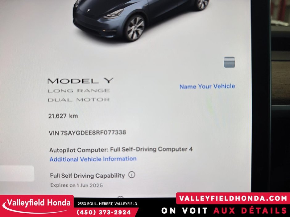 Tesla Model Y Long Range 497KM AUTONOMIE VOLANT CHAUFFANT 19PO 2024-22