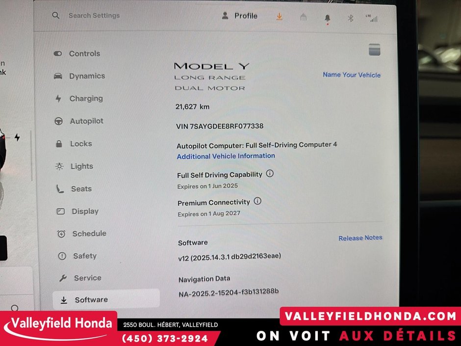 Tesla Model Y Long Range 497KM AUTONOMIE VOLANT CHAUFFANT 19PO 2024-19