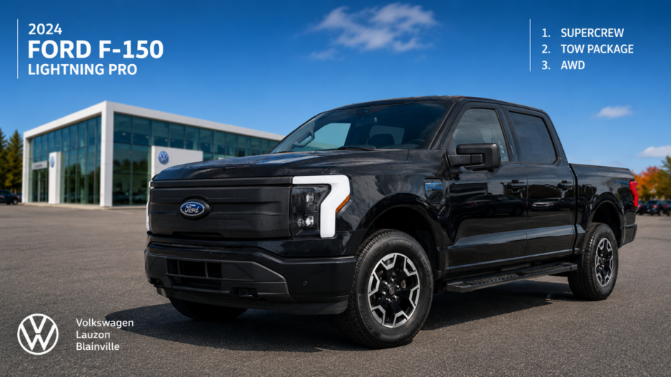 Ford F-150 Lightning PRO+AWD+CUIR+SUPER CREW 2024 à Laval, Québec