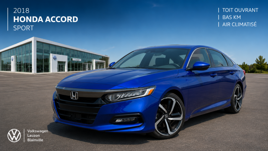 Honda Accord Sedan SPORT+AUTO+TOIT+LED+WOW 2018 à Laval, Québec