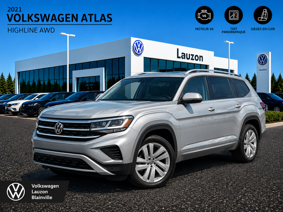 Volkswagen Atlas HIGHLINE+V6+CUIR+TOIT+AWD 2021 à Laval, Québec