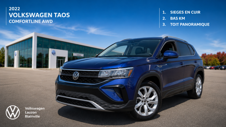 Volkswagen Taos COMFORTLINE+TOIT PANO+AWD 2022 à Laval, Québec