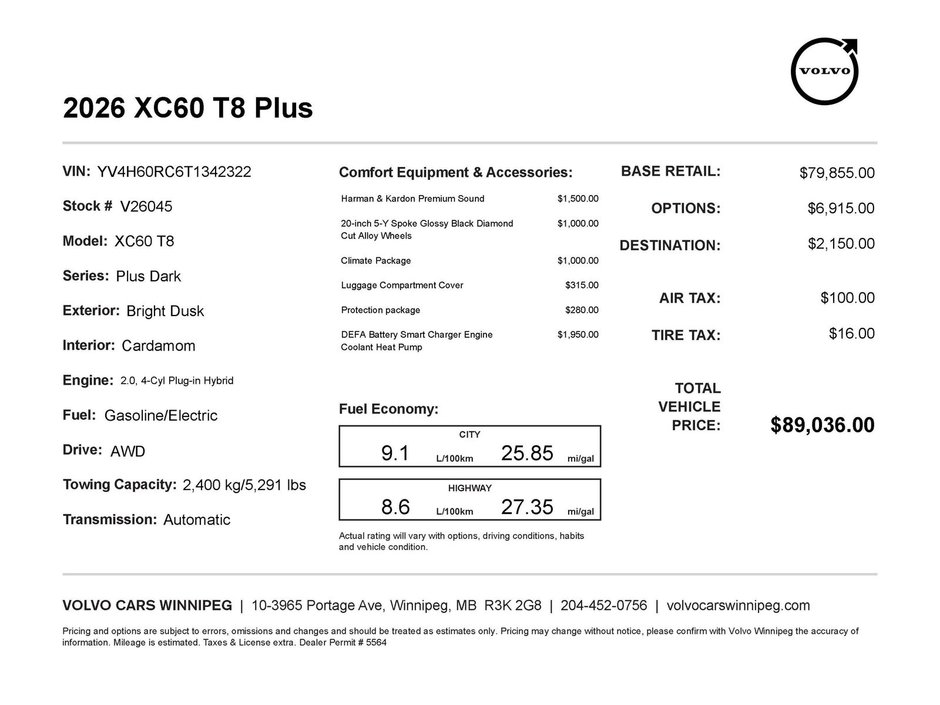 2026 Volvo XC60 Plug-In Hybrid Plus Dark Theme-1