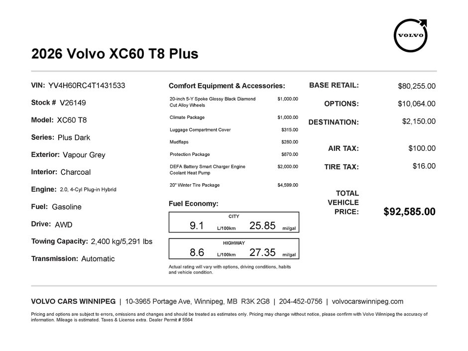 2026 Volvo XC60 Plug-In Hybrid Plus Dark Theme-1