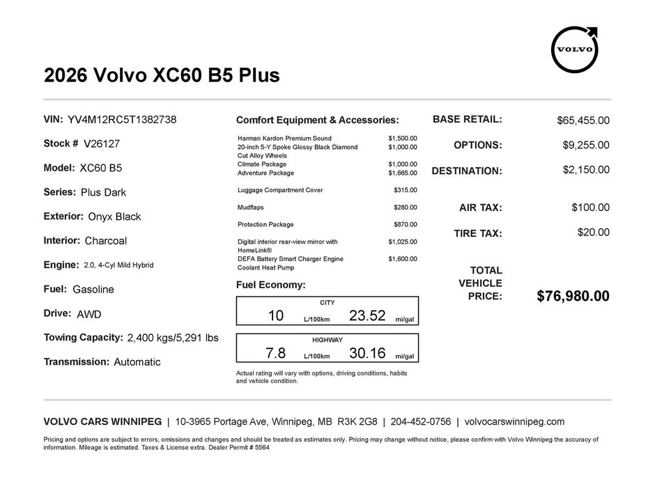 2026 Volvo XC60 Plus Dark Theme-1