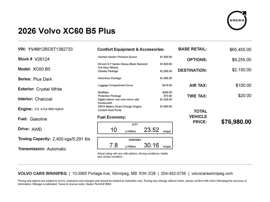 2026 Volvo XC60 Plus Dark Theme-1