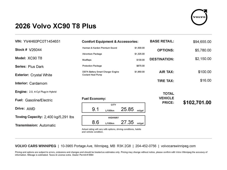 2026 Volvo XC90 Plug-In Hybrid Plus Dark Theme-1