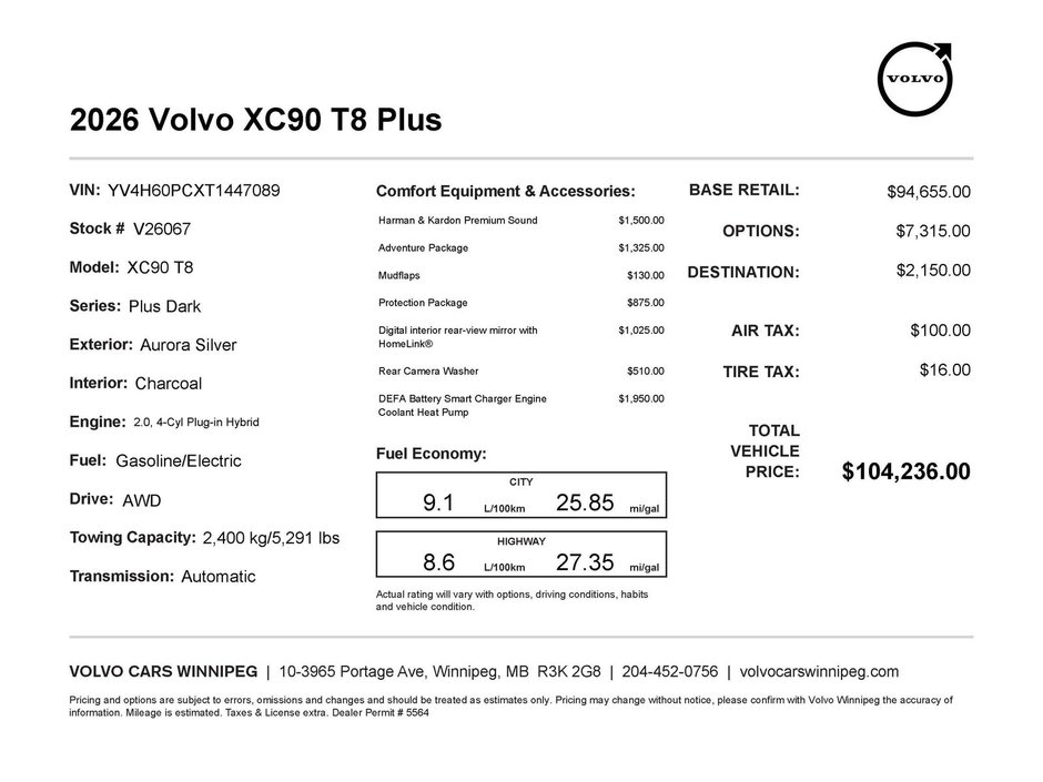 2026 Volvo XC90 Plug-In Hybrid Plus Dark Theme-1
